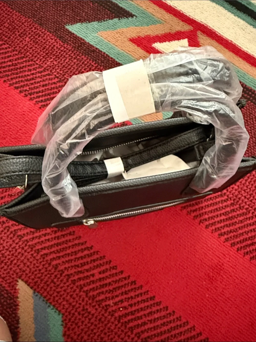 French Connection Black Structured Top-Handle Satchel